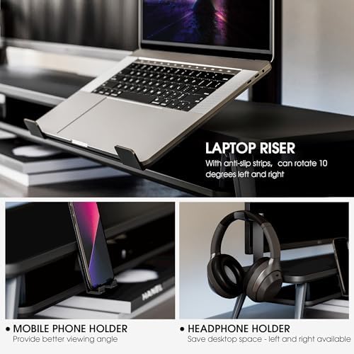 Fenge 42.5-Inch Monitor Stand Riser with Laptop, Phone & Headphone Holders