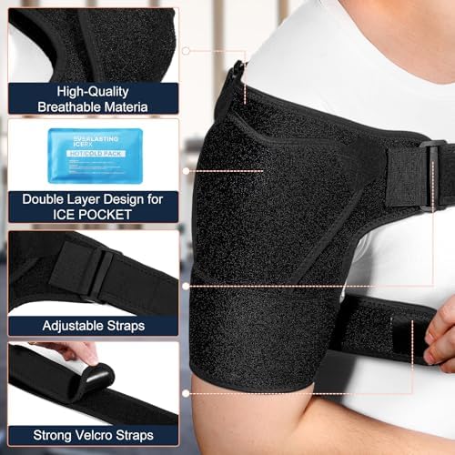Shoulder Brace for Men and Women,Adjustable Shoulder Compression Sleeve