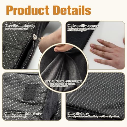 3-in-1 Height-Adjustable Foot Rest for Under Desk Filling with High-Density Foam for Office, Home, Travel, Removable Washable Cover for Back Pain Relief & Posture Support, Black