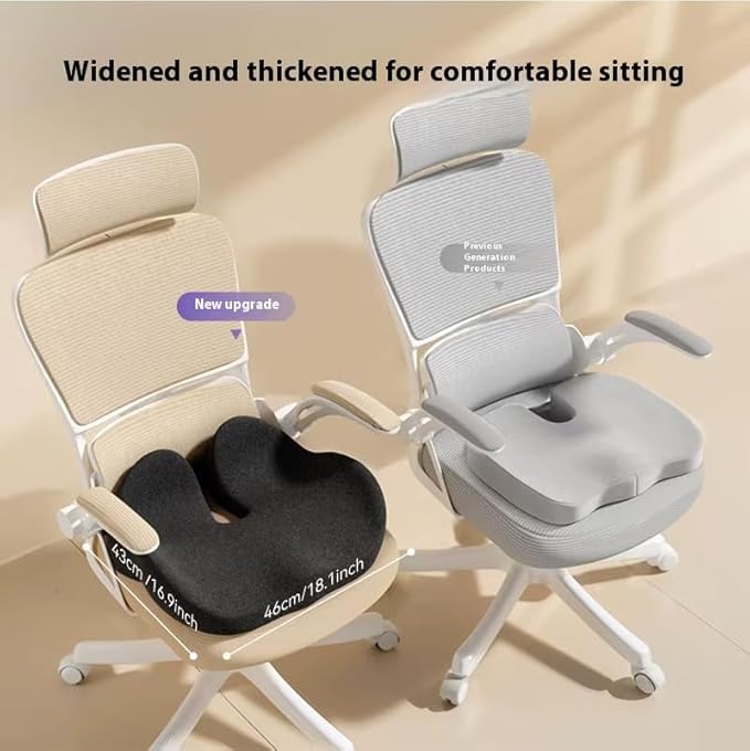 Seat Cushion – Orthopedic Memory Foam Back Relief Pillow for Office Chair, Car & Home, Ergonomic Breathable Woven Design for Long Sitting Comfort, Posture Correction & Pain Relief