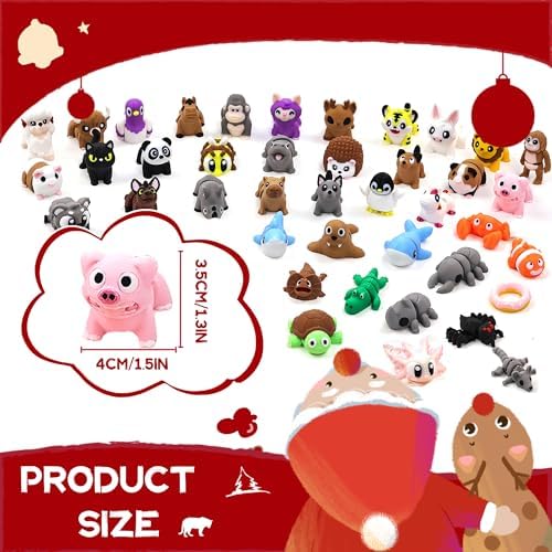40 PCS 3D Printed Animal Figurines, Articulated Animal Figurines, Fidget Toys, Flexible Car Decor, Party Favor, Gifts for Girls and Boys, Office Desk Pets, Birthday Gifts, for Easter Basket Stuffers