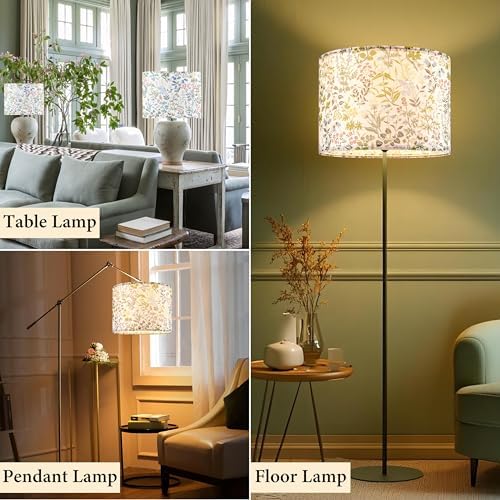 GO&SO Lamp Shades 1Pc,16" D x 10" H,Multicolored Floral,Large Lamp Shade