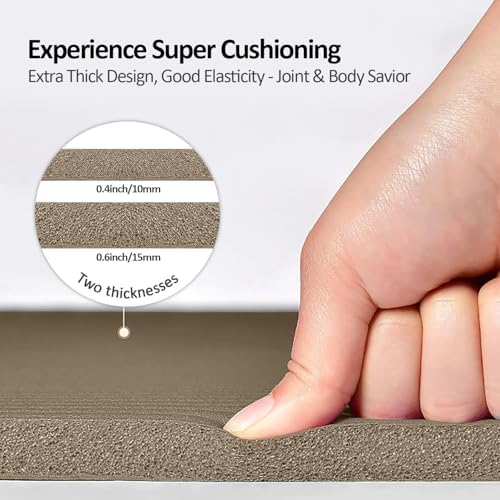 Gruper Yoga Mat Non Slip, 10/15mm Thick NBR Extra Thick Yoga Mat