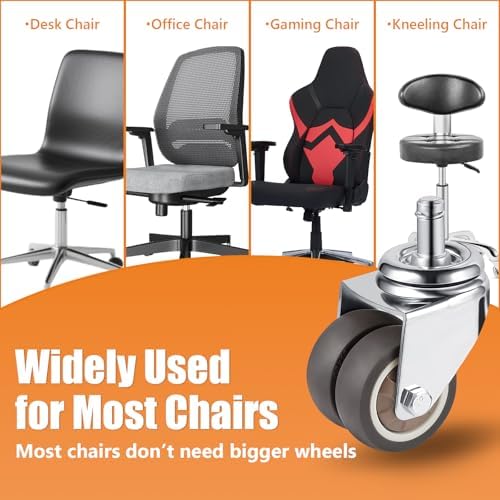 2 Inch Office Chair Wheels Set of 5, Quiet Heavy Duty Casters