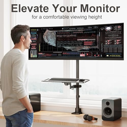 24-57'' Ultrawide Monitor Desk Mount, Extra Tall Aluminum Monitor Arm