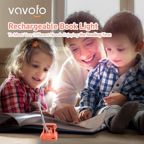 VAVOFO Rechargeable Reading Light, Clip on Book Light for Reading in Bed