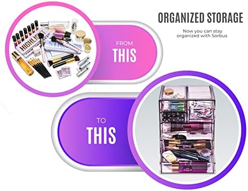 Sorbus 7-Drawer Makeup Organizer with Small & Wide Drawers (Purple)