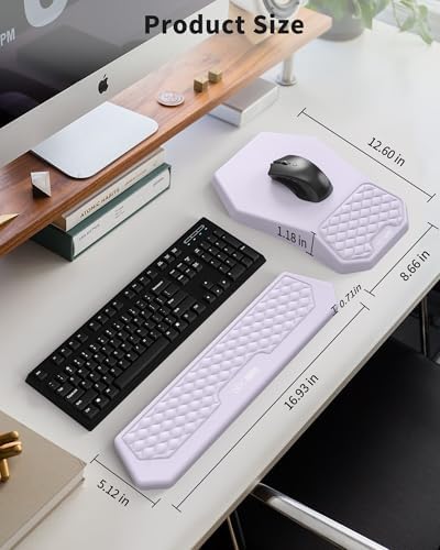 Ergonomic Mouse Pad with Wrist Rest & Keyboard Wrist Rest Support Set