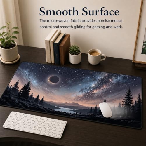 XL Desk Mat 31.5x15.7Inch Galaxy Starry Sky Mouse Pad,Large Gaming Desk Pad