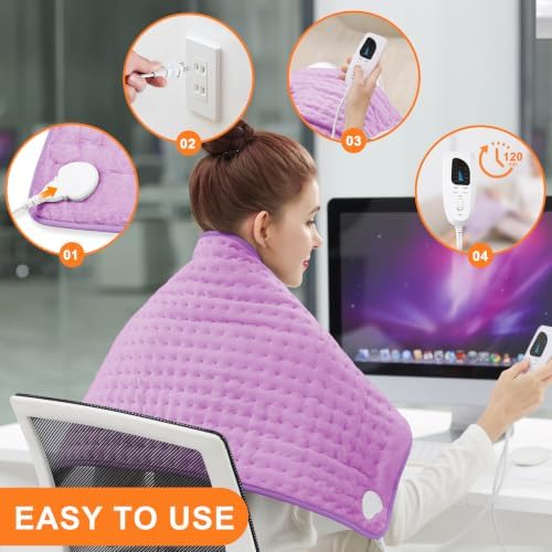 Heating Pad,Electric Heating Pads,Heating Pad for Back,Lavender,33x17 Inch