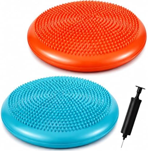 Outus 2 Pcs Balance Disc Kids Inflated Wobble Cushion