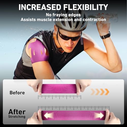 KTQUICK Precut Kinesiology Tape for Shoulder, 12 PCS, 20% Stronger Adhesive