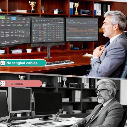 WALI Triple Monitor Mount for 13-32 inch Screens, up to 19.8 lbs per Arm