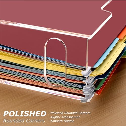 Acrylic File Folder Organizer, Letter Size Hanging File Organizer