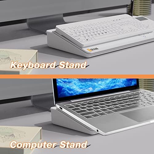 SELEAD Desktop Glass Whiteboard with Calculator & Built-in Mirror, White