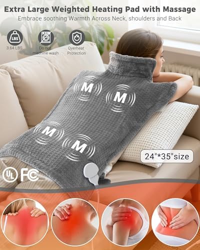Wearable Vibrating Heating Pad for Neck, Shoulders & Back Pain Relief