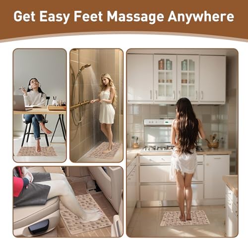 Portable Foot Massager Mat, Acupressure Mat for Feet, Reduce Plantar Tension Promote Blood Circulation, Small Reflexology Mat for Long Sitting, Anti Fatigue Office Standing Desk Mat