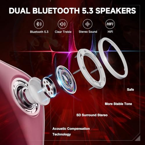 GTPLAYER Gaming Chair,Gamer Chair with Bluetooth and Adjustable Backrest,Seat Height Adjustable Computer Chairs with 3D Armrests,Video Game Chair with Footrest Speakers (Pink)