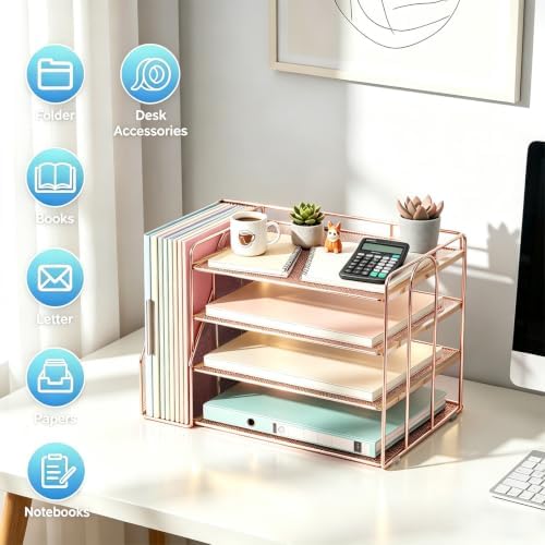gianotter 4-Tier Paper Organizer With Magazine Holder