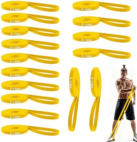 16-Pcs Resistance Bands Set - Premium Elastic Workout Bands for Home Gym, Strength Training, Yoga & Physical Therapy
