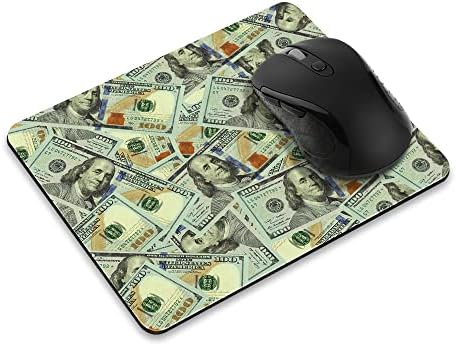 Non-Slip Rectangle Mousepad, WIRESTER Benjamin Franklin Dollar Pattern Mouse Pad for Home, Office and Gaming Desk