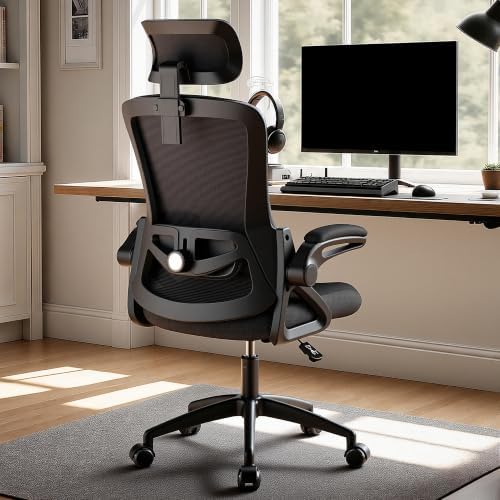 Ergonomic Mesh Office Chair with 2D Adjustable Headrest and Lumbar Support