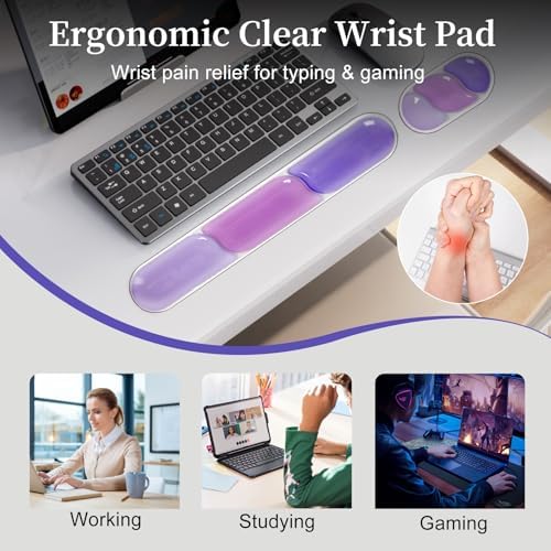 Gel Wrist Rest for Mouse and Keyboard,Ergonomic Computer Pad for Typing