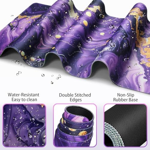 Desk Mat, Large Gaming Mouse Pad with Wrist Rest, 4in1 XXL Mousepad+Keyboard Wrist Rest+Mouse Pad Wrist Support+Cup Coaster Set Ergonomic Computer Desk Arm Wrist for Decor Home Office Women