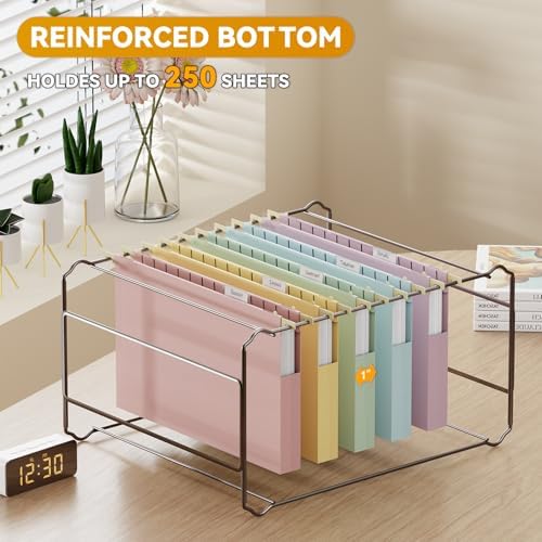 Plastic Hanging File Folders Legal Size,Heavy Duty 1" Expandable Filing Cabniet Folder with Tabs,12 Pack Sturdy Hang Folder for File Frame/File Box,Pastel Color Hanging File Organizer