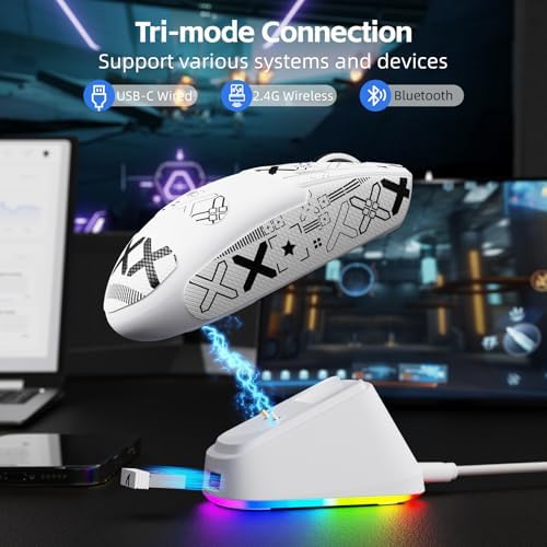 ATTACK SHARK G3 PRO Tri-Mode Wireless Gaming Mouse with RGB Charging Dock