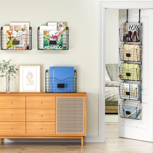 X-cosrack 3-Tier Hanging Wall Files with Door Hooks and 6pcs S Shape Hooks