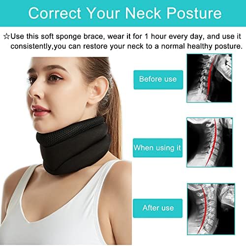 Neck Support Brace for Neck Pain and Support, Soft Foam Cervical Collar for Sleeping, Adjustable Neck Brace for Women and Men Cervical Spine Pressure Relief, Keep Vertebrae Stable and Aligned (L)