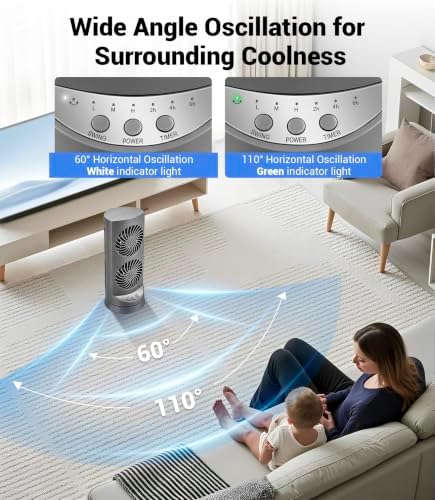 Personal Tower Cooling Fans that Blow Cold Air,25dB Quiet Fan with 24ft/s
