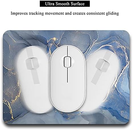 Small Mouse Pad, Mini Mouse Pad 6 x 8 Inch, Thick Rubber Waterproof Mouse Mat, Cute Mousepad for Women Men Kids Wireless Mouse Mini Laptops Keyboard Tray Home Office Travel, Gray Gold Marble
