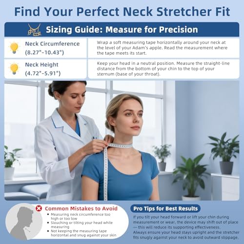 Neck Stretcher Cervical Traction, Adjustable Cervical Neck Traction Device, Neck Braces for Neck Pain and Support, Ergonomic Design - FSA Eligible/HSA Eligible