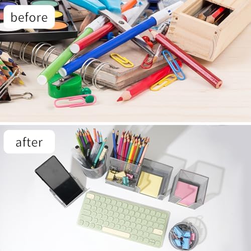 6 Pack Mesh Metal Desk Organizer Stationery Storage Set Silver
