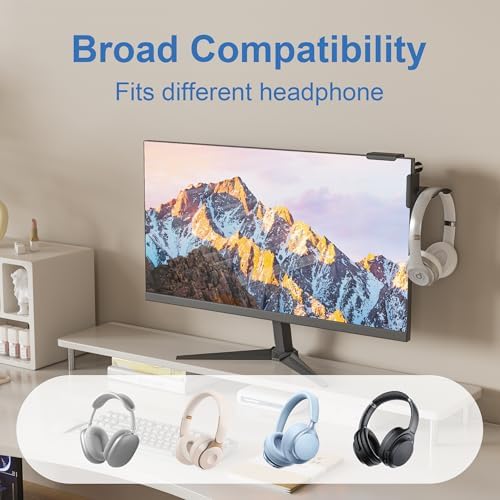 Headphone Holder for Screen (black)