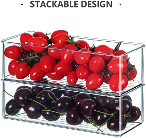 Hudgan 8 Pack Clear Plastic Drawer Organizers Set, Stackable Deep Drawer Organizer for Makeup Vanity and Desk, 2 Sizes Tall Bathroom Drawer Organizer