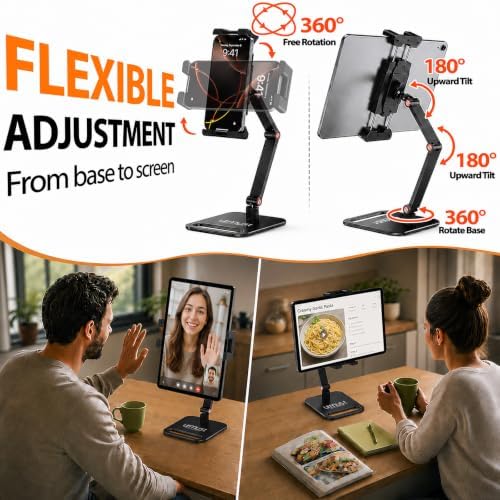 Urmust Dual Arm 18.5" Portable Monitor Stand with 360° Rotating D-M