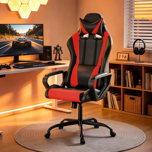 BestOffice Ergonomic Gaming Chair for Adults, Video Game Chair, Red