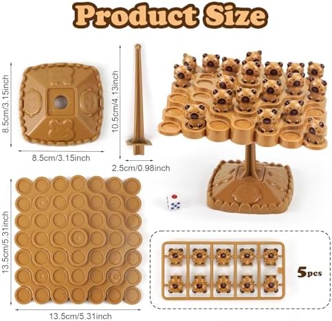 Capybara Balance Game Toy for Adult, Two-Player Balance Tree Game
