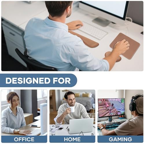 Office Ergonomic Memory Foam Computer Mouse and Keyboard Wrist Rest pad Support Carpal Tunnel, Wrist Rest for Keyboard and Mouse, Wrist Support Set