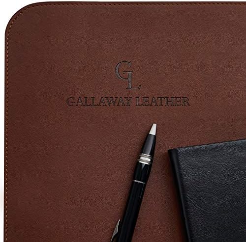 Gallaway Leather Desk Mat, Office Writing Desk Pad, Large 36" x 17" Dark Brown, for Top of Desks, Gift Ready Elegant Computer Desk Cover Protector PU Leather