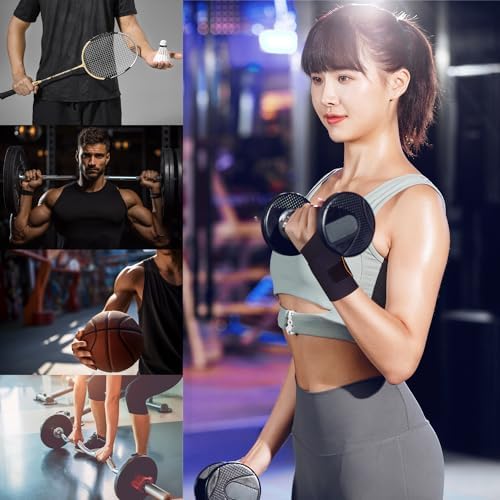 2 Pcs Ultra-Thin Wrist Brace Support for Carpal Tunnel, Pain Relief, Arthritis, Tendonitis, Elastic Wrist Wraps Right and Left Hands - Compression and Support for Fitness Enthusiasts (Black orange)