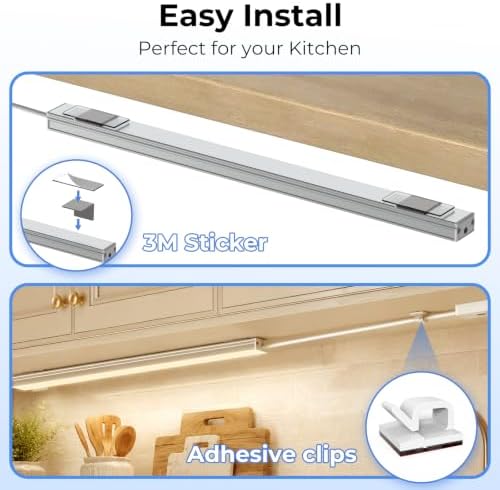 ASOKO 12Inch Hand Wave Activated Under Cabinet Lights-Warm White 3000K