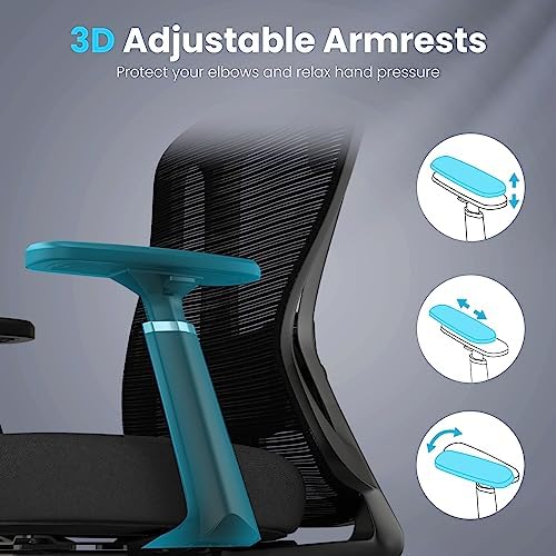 Mesh High Back Home Office Desk Chair, 350lb Capacity, Reclining