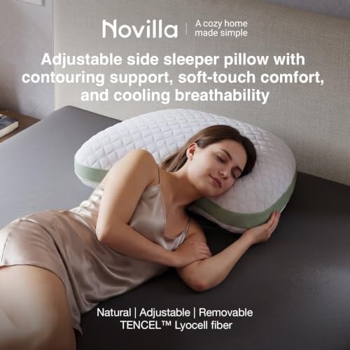 Novilla Adjustable Side Sleeper Pillow for Neck and Shoulder Pain Relief