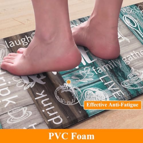 HEBE Anti Fatigue Kitchen Rugs Set of 2, Cushioned Kitchen Mats for Floor