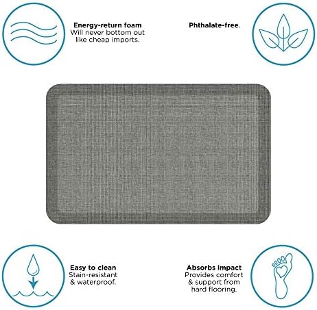 NewLife by GelPro Decorative Foam Floor Mat, 20" x 32", Tweed Grey Goose
