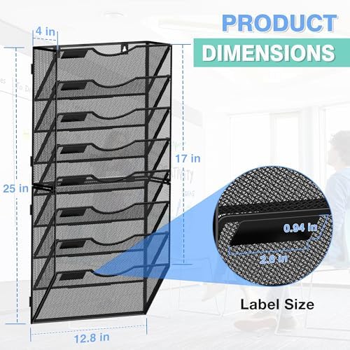 Kuntine.B Wall File Organizer Office Hanging Magazine Holder Wall File Organizer for Office Home
